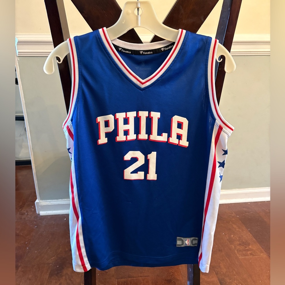Kids Fanatics Embiid Jersey size L